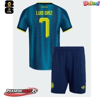 Kolumbia Luis Diaz #7 Koszulka Wyjazdowa dzieci MŚ 2026 Krótki Rękaw (+ krótkie spodenki)